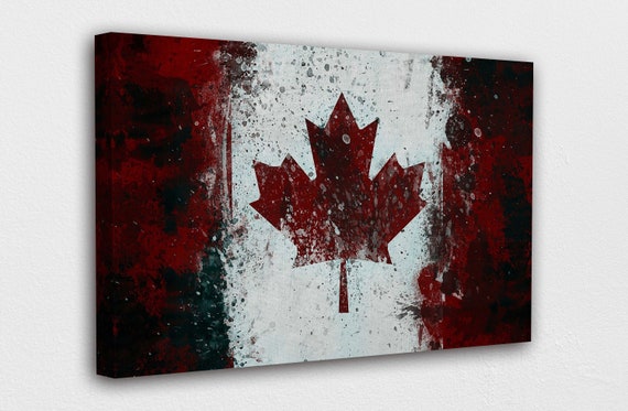 Canada Flag Canvas Wall Art Design Poster Print Decor for | Etsy