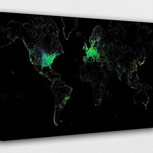 Opera d'arte digitale Mappa del mondo Canvas Wall Art Design / Poster Stampa Decor per la decorazione di casa e ufficio I POSTER o TELA PRONTA da appendere
