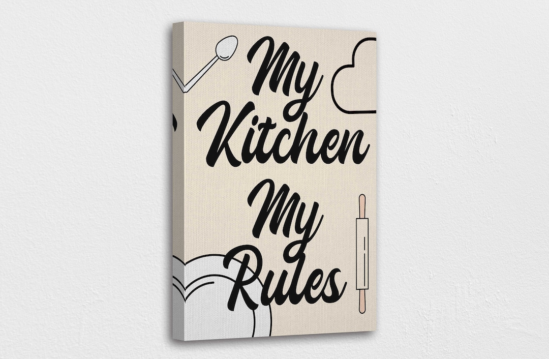 Kitchen Rules Canvas Wall Art Design Poster Print Decor for Etsy