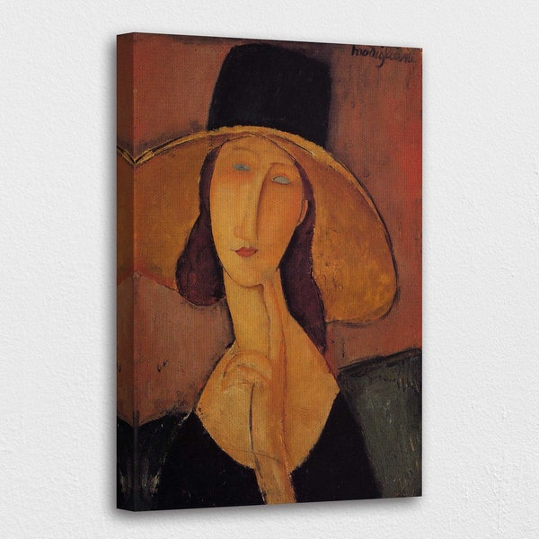 Jeanne Hebuterne Portrait by Modigliani Canvas Wall Design | Poster Print Decor for Home & Office Decoration IPOSTER or CANVAS READY to Hang