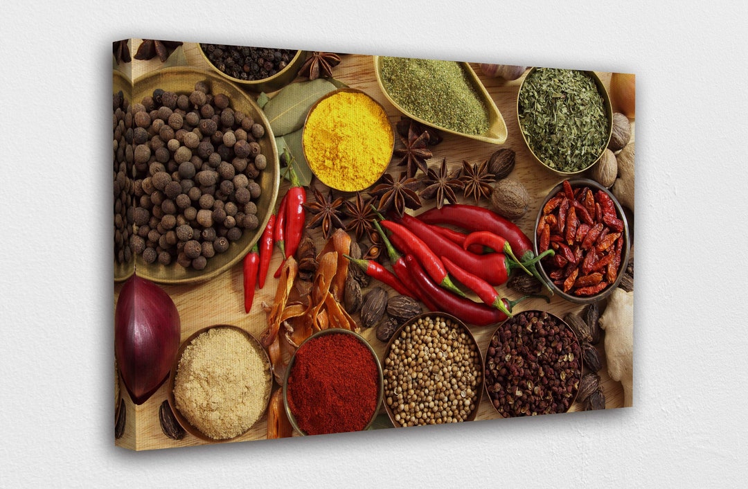 Indian Spices Canvas Wall Art Design Poster Print Décor for Home