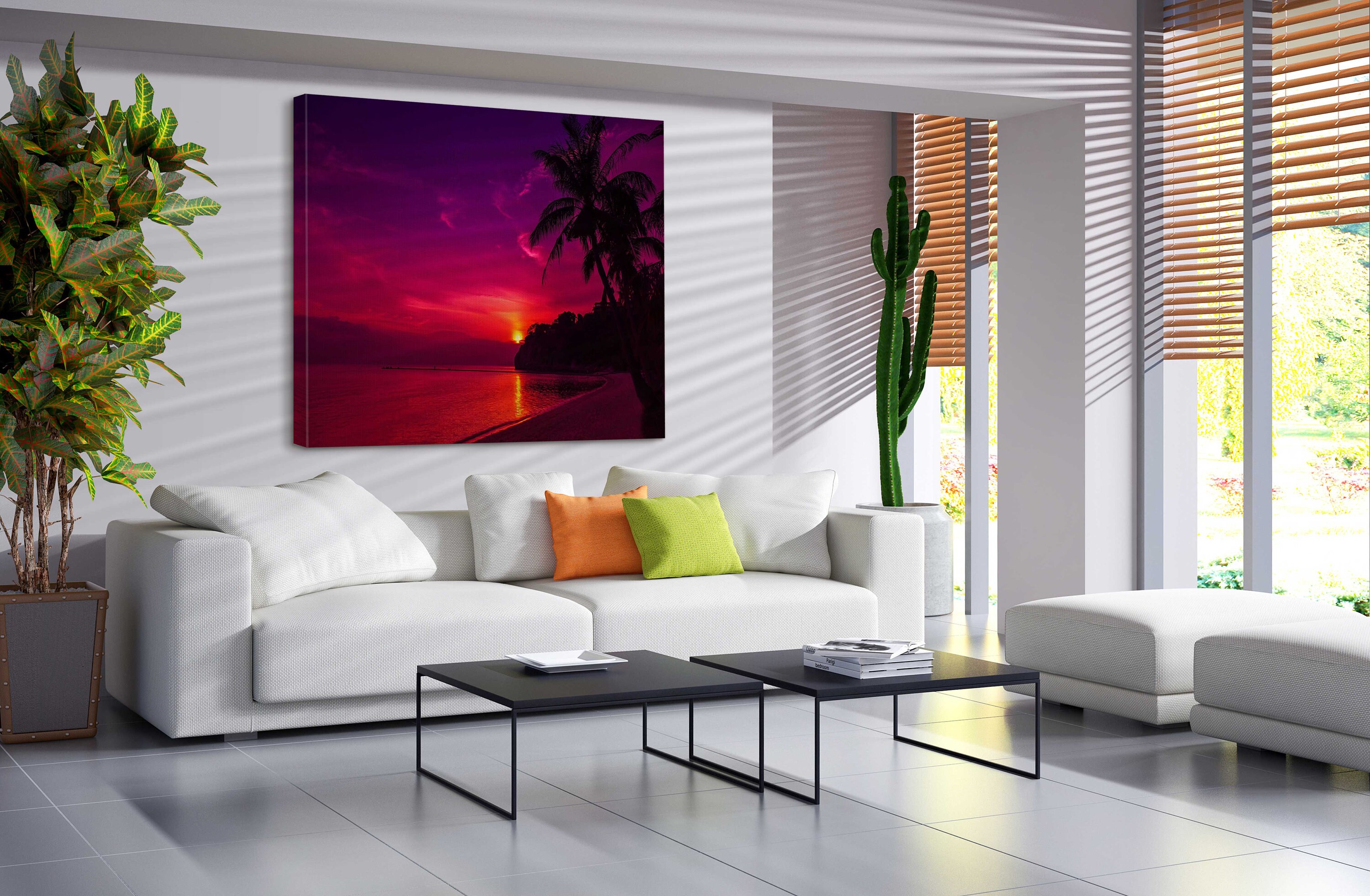 Aesthetic Sunset Canvas Wall Art Design Poster Print Decor Etsy