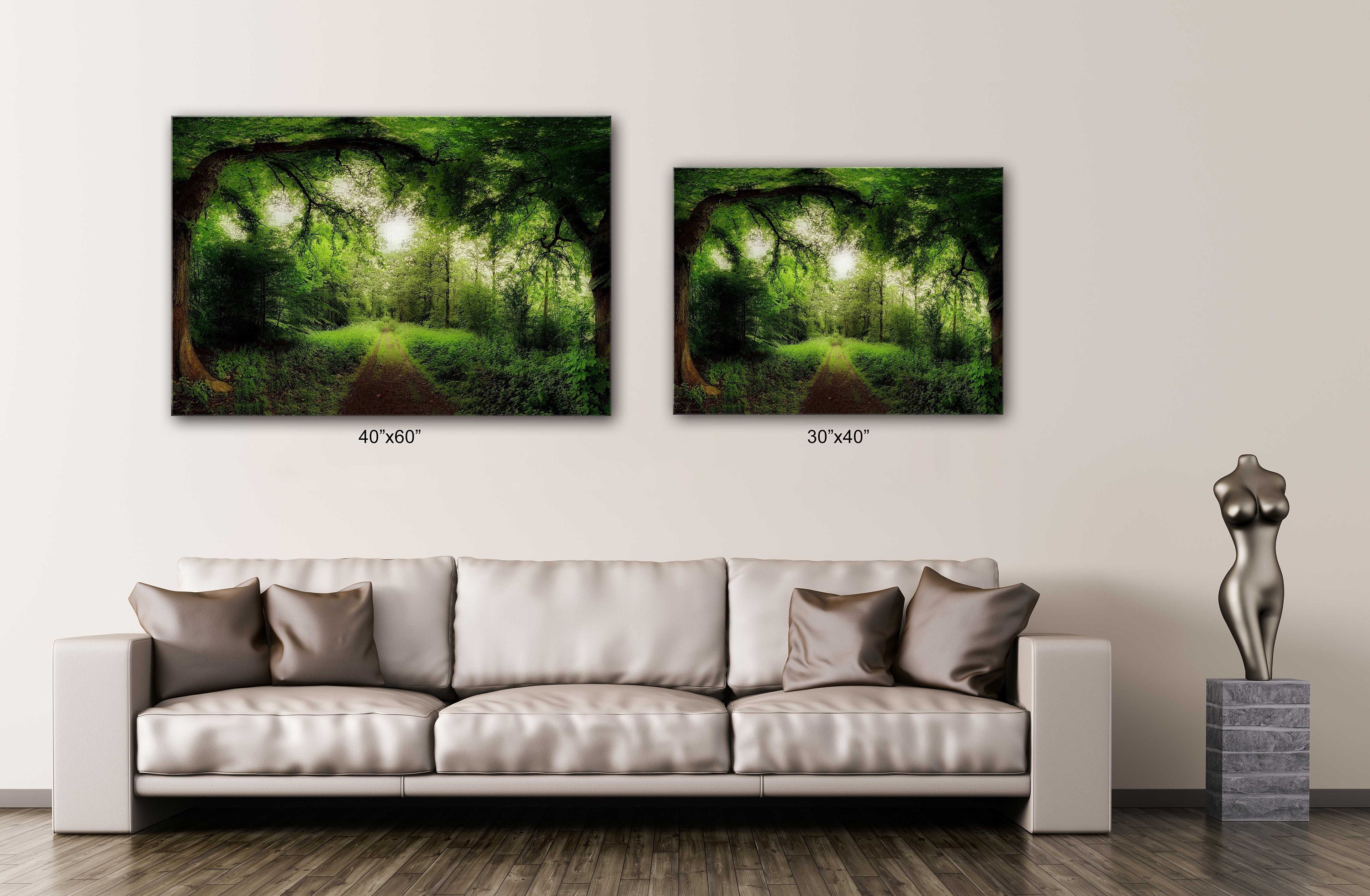 Green Summer Forest W Road Path Canvas Wall Art Design - Etsy