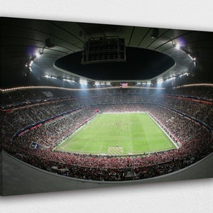 Allianz Arena Football Stadium Canvas Wall Art Design | Poster Print Décor for Home & Office Decoration | POSTER or CANVAS READY to Hang.