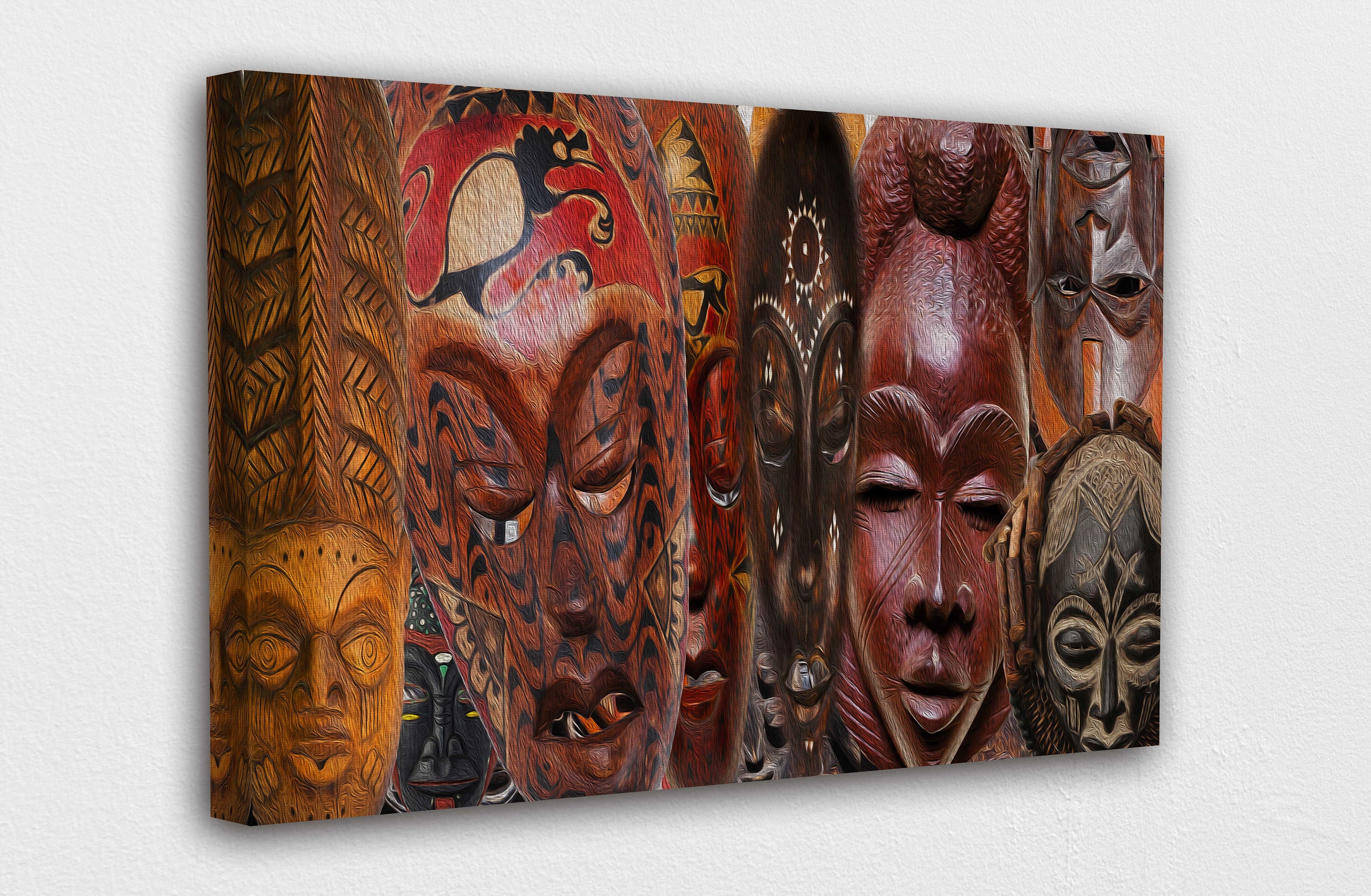 African Masks Canvas Wall Art Design Poster Print Decor for - Etsy UK