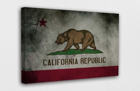 California Republic Flag Canvas Wall Art Design Poster Print - Etsy