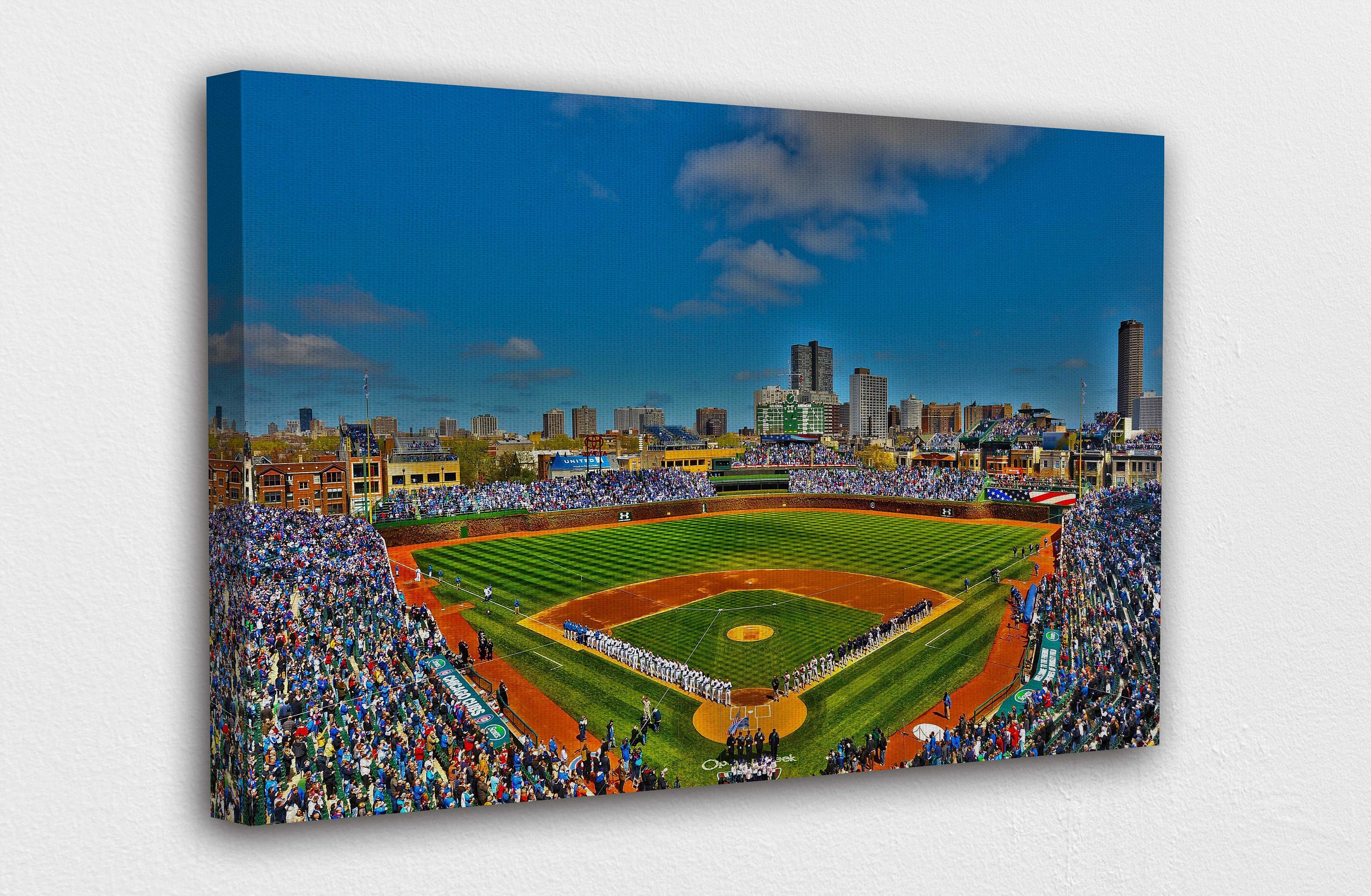 Wrigley Field Chicago Canvas Wall Art Design | Poster Print Décor for Home & Office Decoration | POSTER or CANVAS READY to Hang.