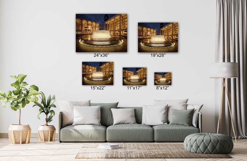 Lincoln Center Fountain in New York Canvas Wall Art Design|Poster Print D\u00e9cor for Home /& Office Decoration I POSTER or CANVAS READY to Hang.