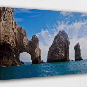 Arch of Cabo San Lucas in Sky View Canvas Wall Art Design | Poster Print Decor for Home & Office Decoration I POSTER or CANVAS READY to Hang