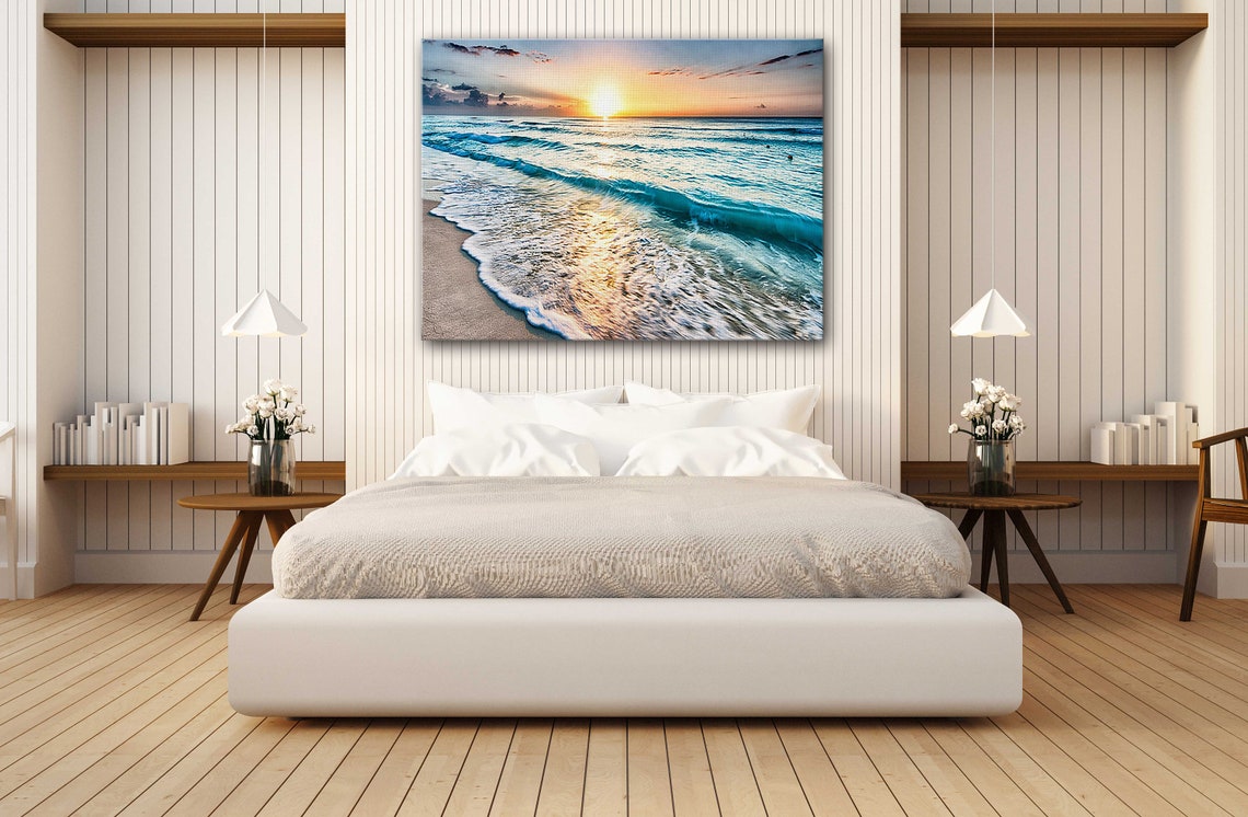 Sea Beach Ocean White Sand Canvas Wall Art Design Poster - Etsy
