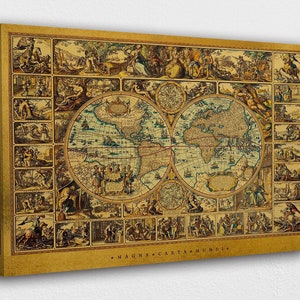 Piratenkarte Wandbild Design | Poster Print Decor für Home & Office Dekoration I POSTER oder CANVAS BEREIT zum Aufhängen