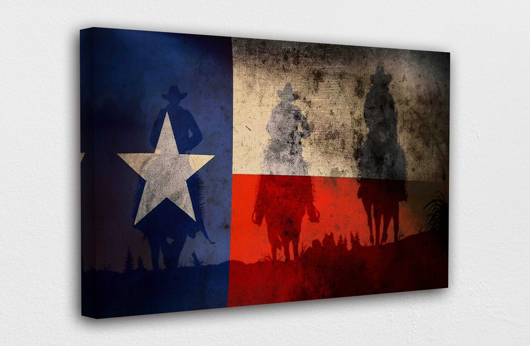 Texas Flag Canvas Wall Art Design Poster Print Decor for Etsy