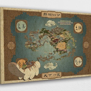 Avatar air-bender World map Canvas Wall Art Design | Poster Print Decor for Home & Office Decoration I POSTER or CANVAS READY to Hang