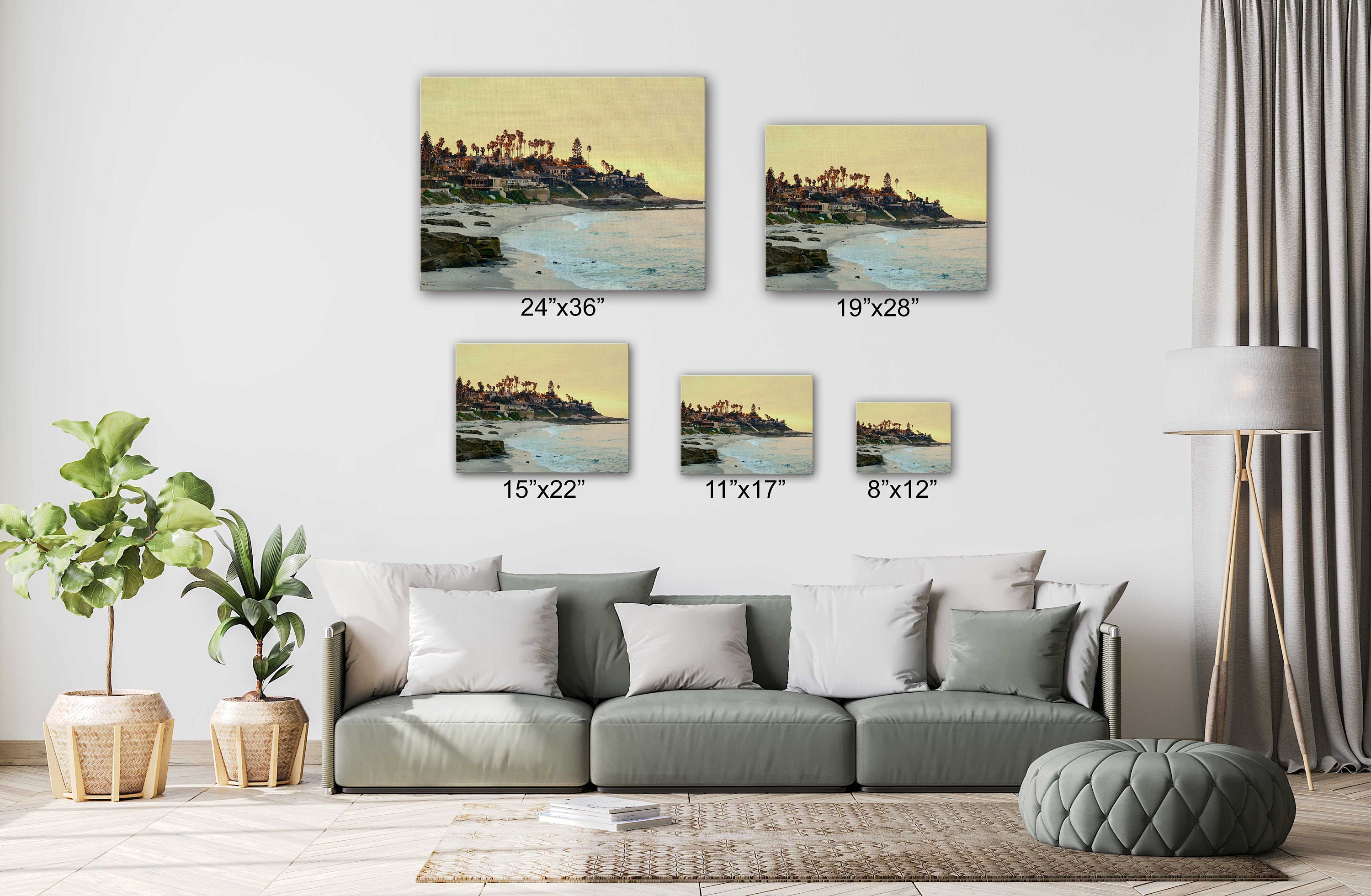 Sunset at La Jolla Cove San Diego Canvas Wall Art Design - Etsy