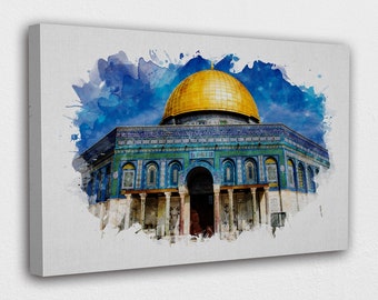 Dome of the Rock Canvas Wall Art Design | Poster Print Decor for Home & Office Decoration I POSTER or CANVAS READY to Hang
