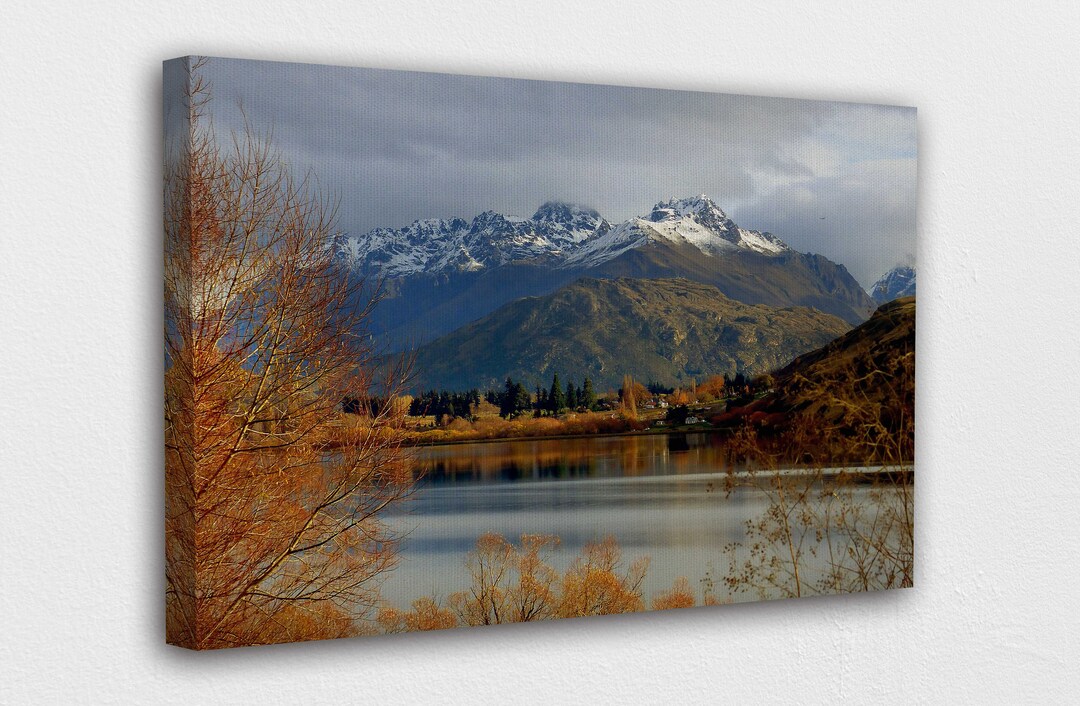 Lake Hayes Skyline in New Zealand Canvas Wall Art Design Etsy
