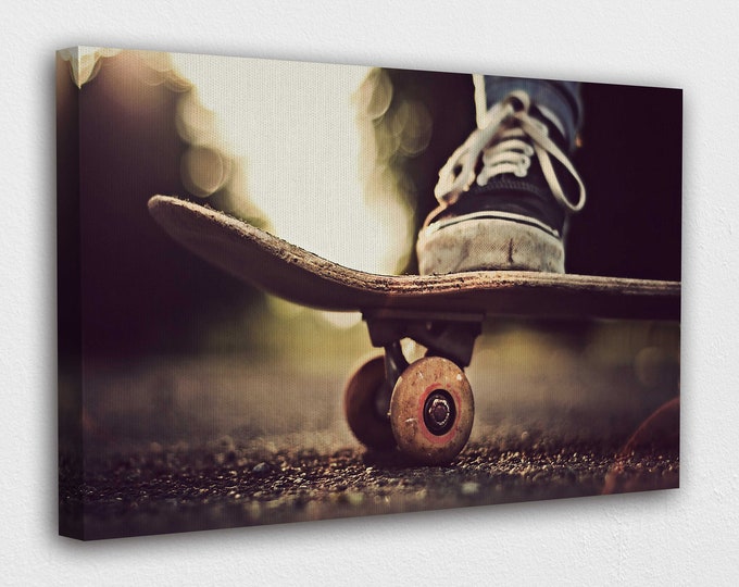 Vans Shoes on a Skateboard Canvas Wall Art Design | Poster Print Decor for Home & Office Decoration I POSTER or CANVAS READY to Hang
