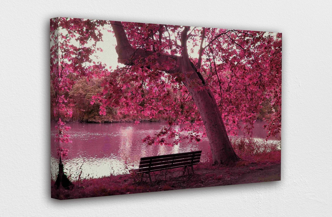 Pink Nature Tree Canvas Wall Art Design Poster Print Decor Etsy