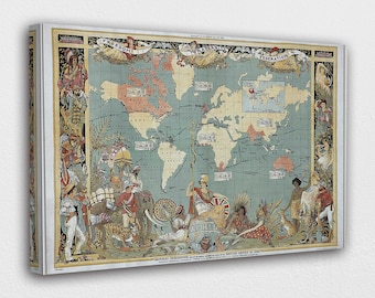 DOLLSHOUSE Miniature  VICTORIAN BRITISH EMPIRE  World Map Print CDHM 
