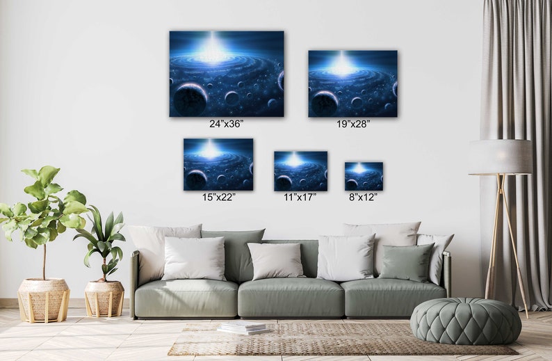 Poster Print Decor for Home /& Office Decoration I POSTER or CANVAS READY to Hang Wonderful solar system outer space Canvas Wall Art Design