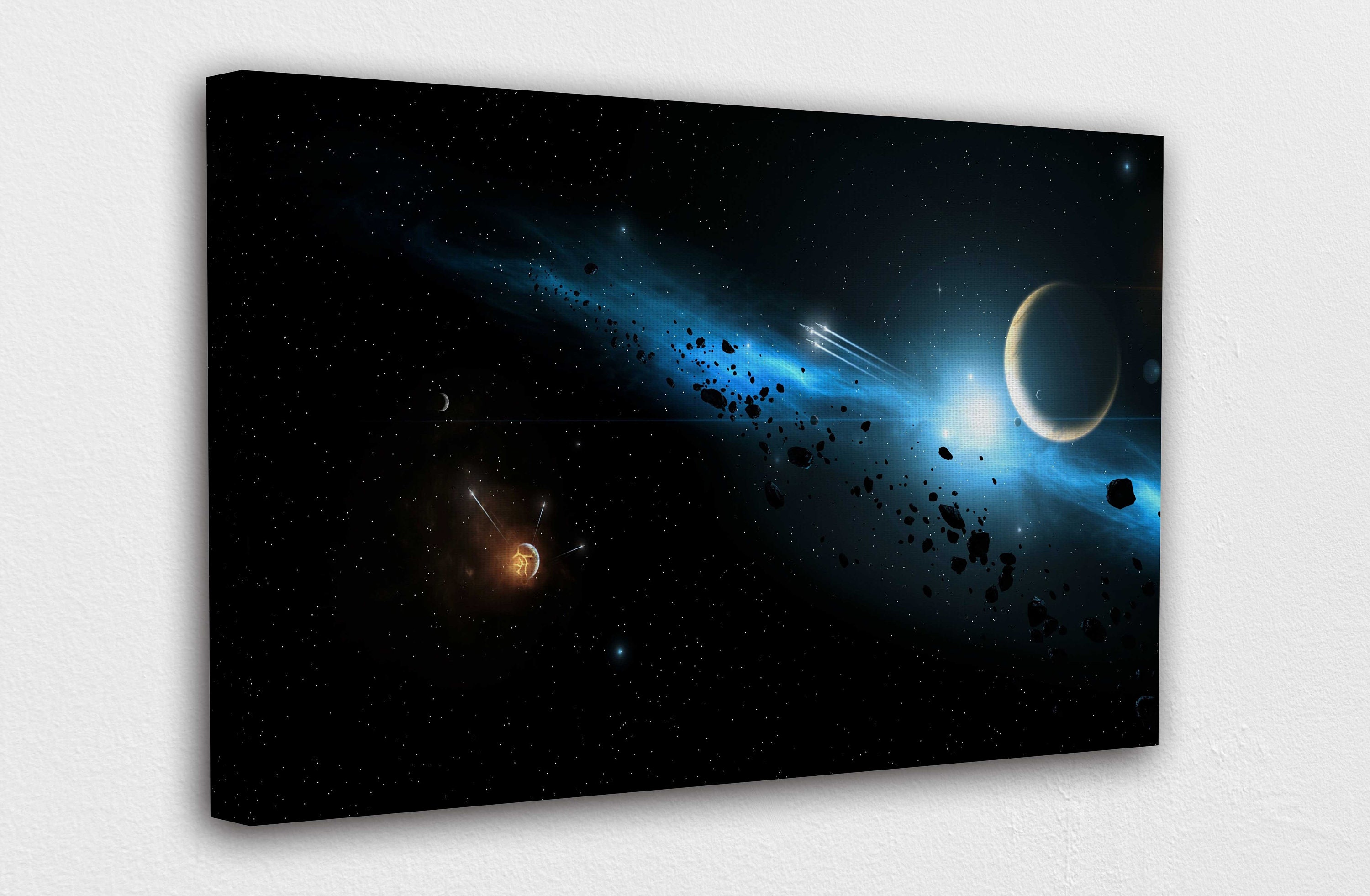 Outer Space Art Canvas Wall Art Design Poster Print Decor Etsy