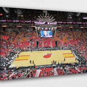 Descripción general del diseño de arte de pared en lienzo de Court Miami Heat/decoración con impresión de póster para decoración del hogar y la oficina/Póster o lienzo listo para colgar.