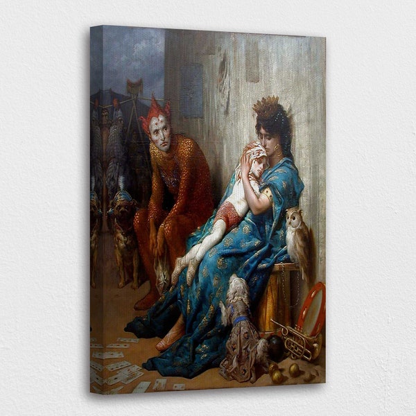 Street Performers by Gustave Dore Canvas Wall Art Design | Poster Print Decor for Home & Office Decoration | POSTER or CANVAS READY to Hang
