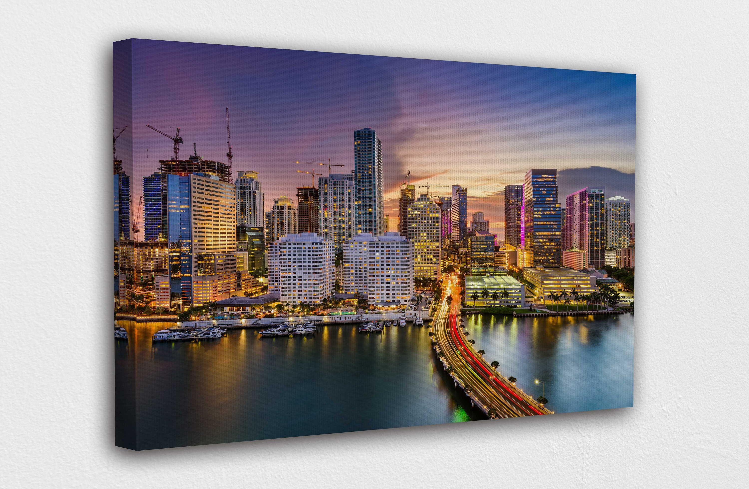 Metal Sign - Miami Skyline - Vintage Look