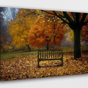 Hermoso diseño de arte de pared de lienzo de Autumn Forest Park / decoración de impresión de póster para decoración del hogar y la oficina I POSTER o LIENZO LISTO para colgar