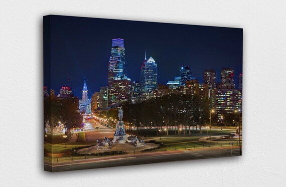 Neon Lights Philadelphia Canvas Design Poster Print Decor | Etsy
