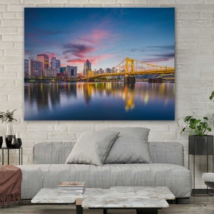 Skyline at Dawn Pittsburgh Canvas Design Poster Print Decor - Etsy