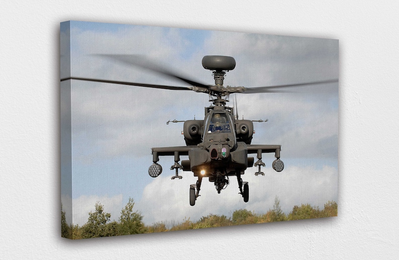 Army Air Corps Apache Helicopter Canvas Wall Art Design Poster Print Decor for Home /& Office Decoration I POSTER or CANVAS READY to Hang