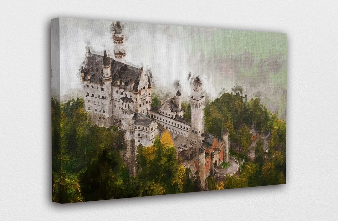 Neuschwanstein Castle Canvas Wall Art Design Poster Print Decor for