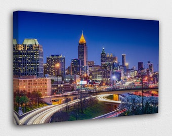 Atlanta City Skyline Canvas Design | Poster Print Decor for Home & Office Decoration I POSTER or CANVAS READY to Hang