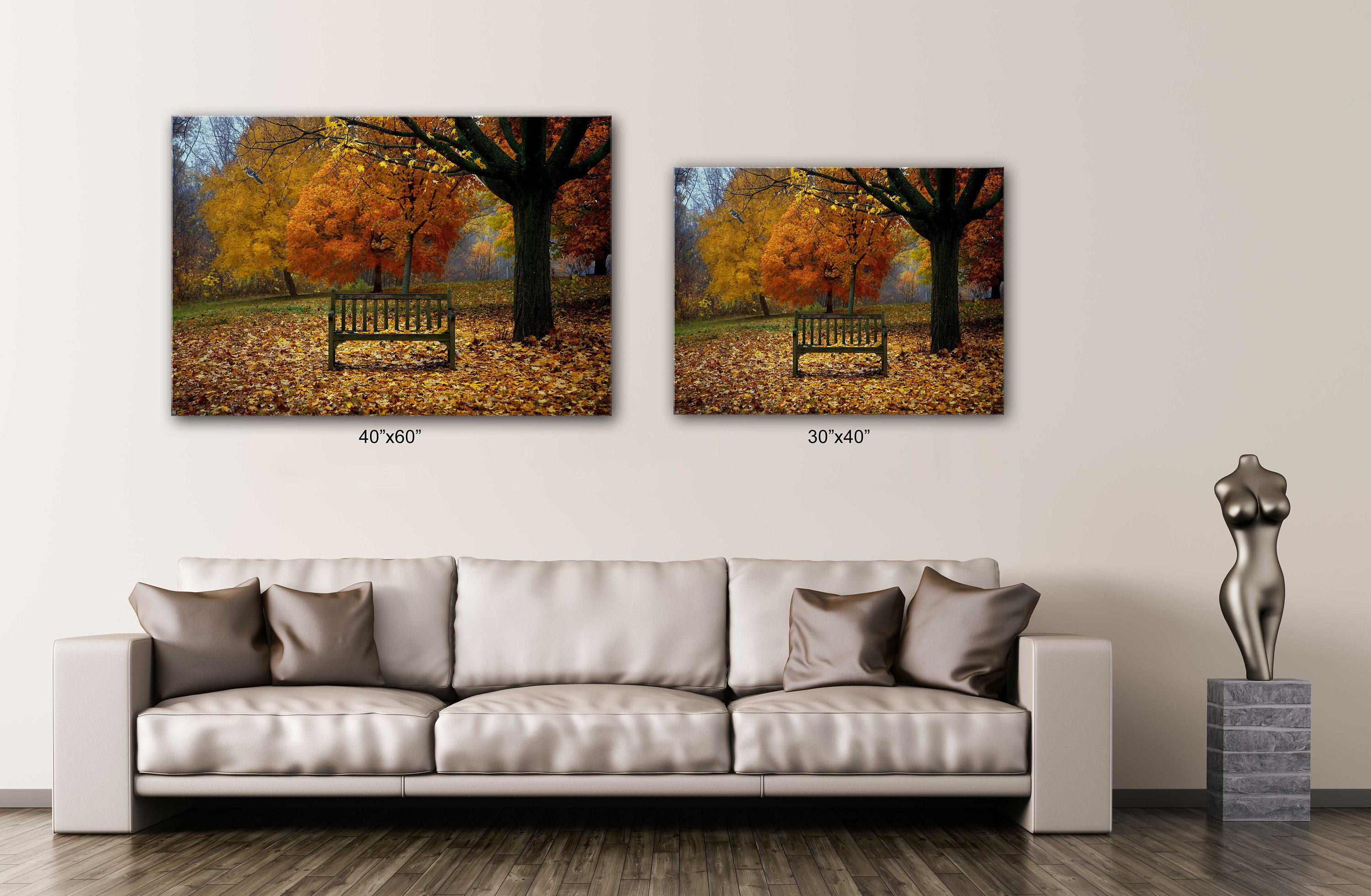Details about   Autumn Forest Park Stairway Canvas Poster Wall Art Print Picture Framed CH092 