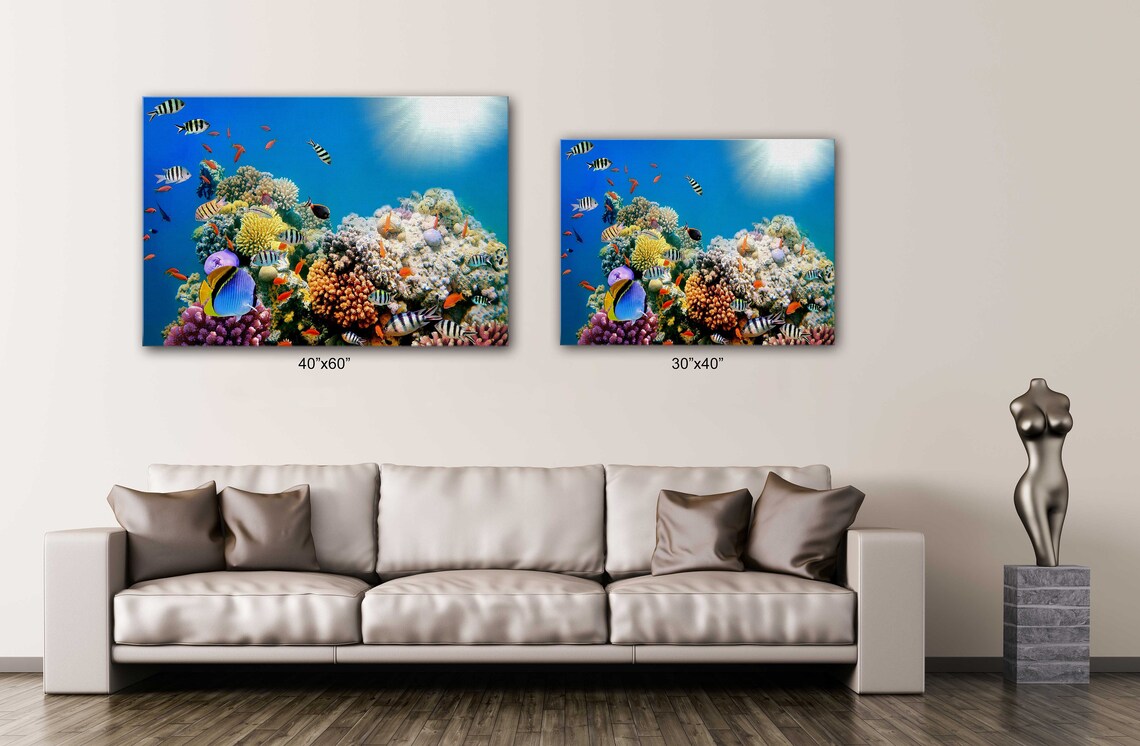Coral Reef and Tropical Fish Canvas Wall Art Design Poster - Etsy