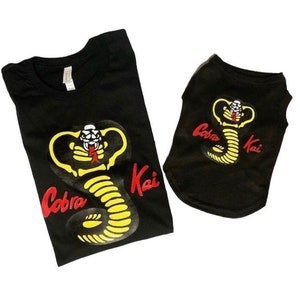 Cobra Kai Matching Pet Owner Set, dog lover gift, couple matching,pet clothing outfit,matching dog and owner, pet lover gift image 1