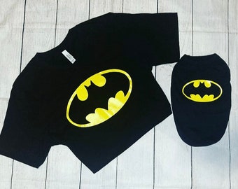 Classic Batman Shirt, Matching Pet Owner Set, dog lover gift, couple matching,pet clothing outfit,matching dog and owner, pet lover gift