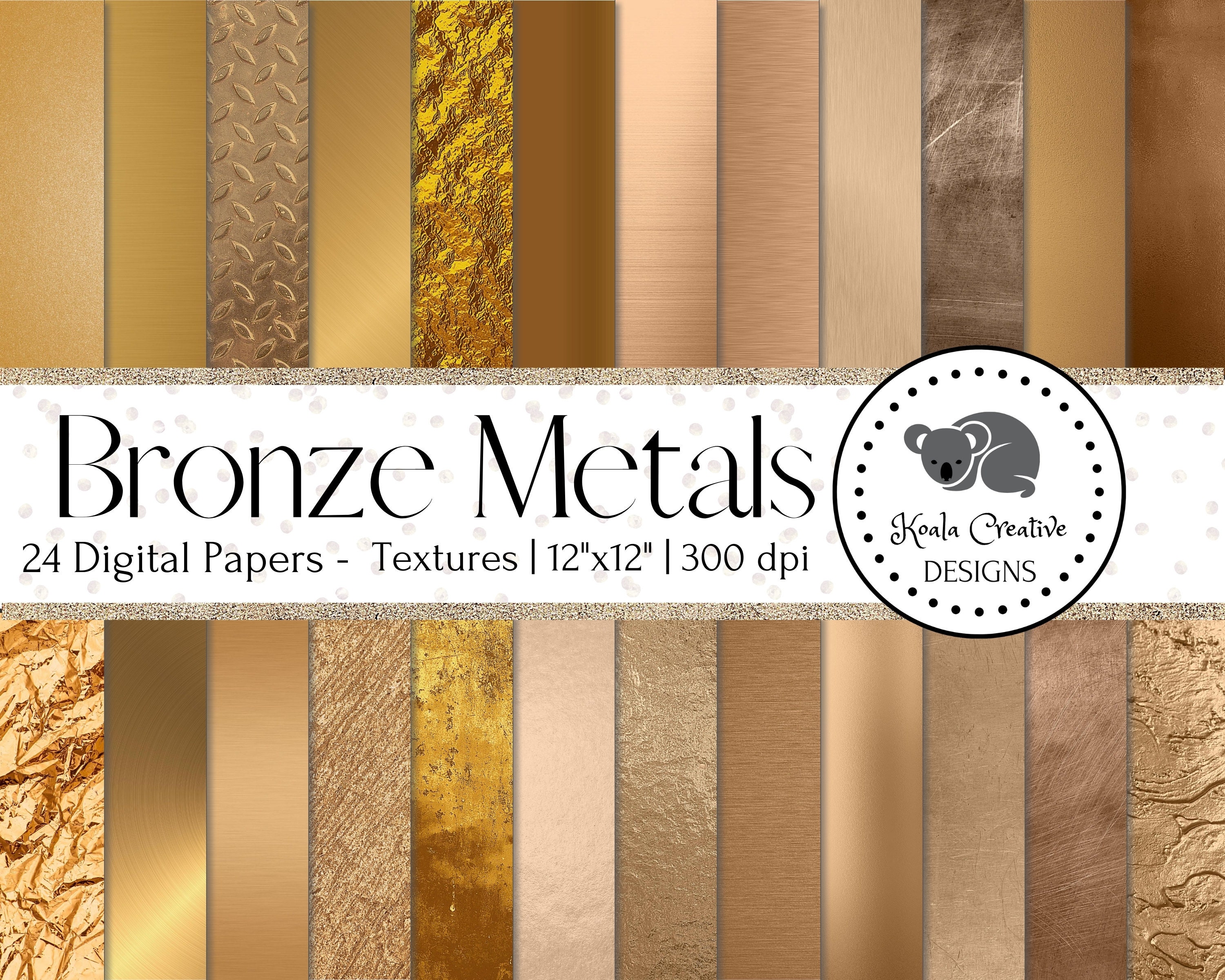 Bronze Metals Digital Paper Metallic Digital Paper Metallic Etsy UK