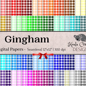 Gingham Digital Paper, Gingham Pattern, Gingham Background, Gingham Design, Digital Scrapbooking - Commercial Use - Instant Download
