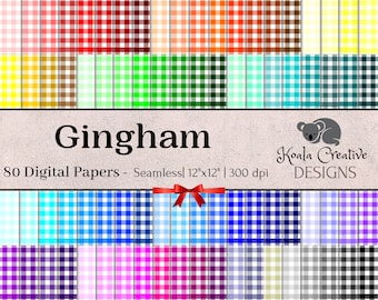 Gingham digitalt papper, ginghammönster, ginghambakgrund, ginghamdesign, digital scrapbooking - kommersiellt bruk - direktnedladdning