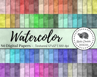 Watercolor Digital Paper, Watercolor Graphics, Watercolor Texture, Water Background, Digital Scrapbooking -Commercial Use -Instant Download