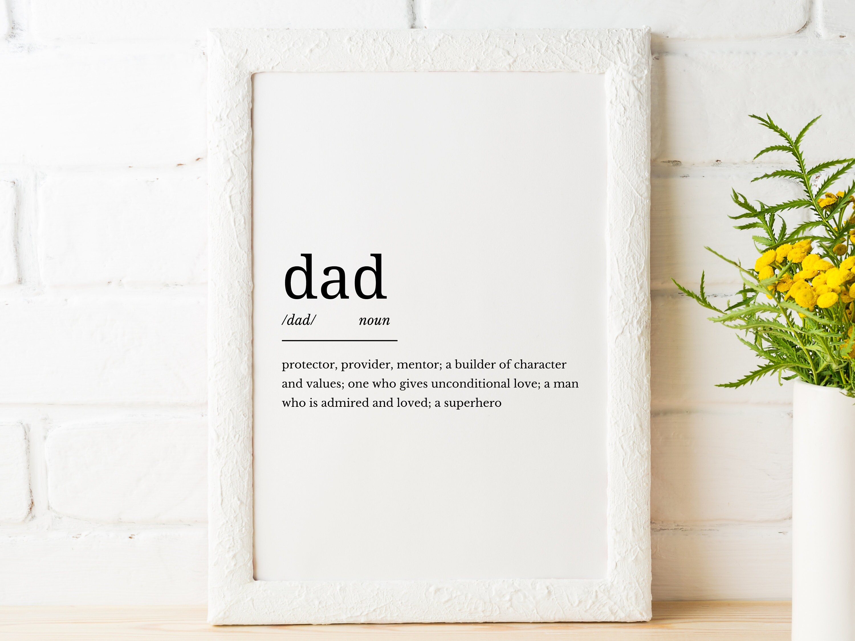 Dad Definition Printable Art, Dad Digital Art, Father Printable Quote ...