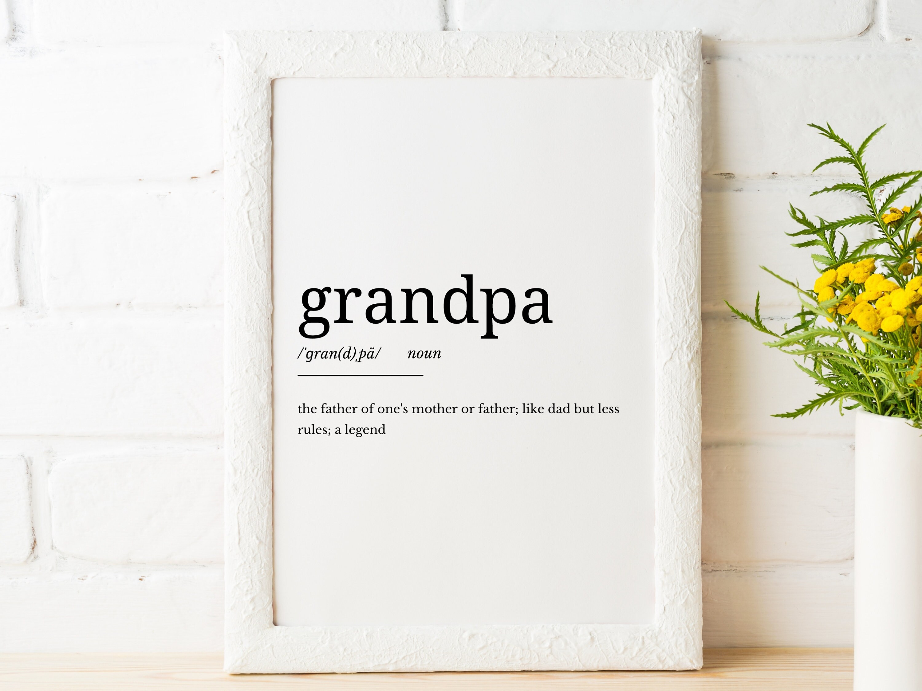 Grandpa Definition Printable Art, Grandpa Quote Digital Art, Grandpa