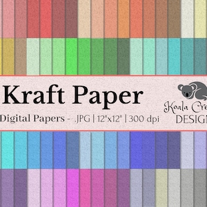Papel Kraft Papel Digital, Textura Kraft, Fundo Kraft, Papel Kraft, Design Kraft, Álbum de recortes digital - Uso comercial - Download instantâneo