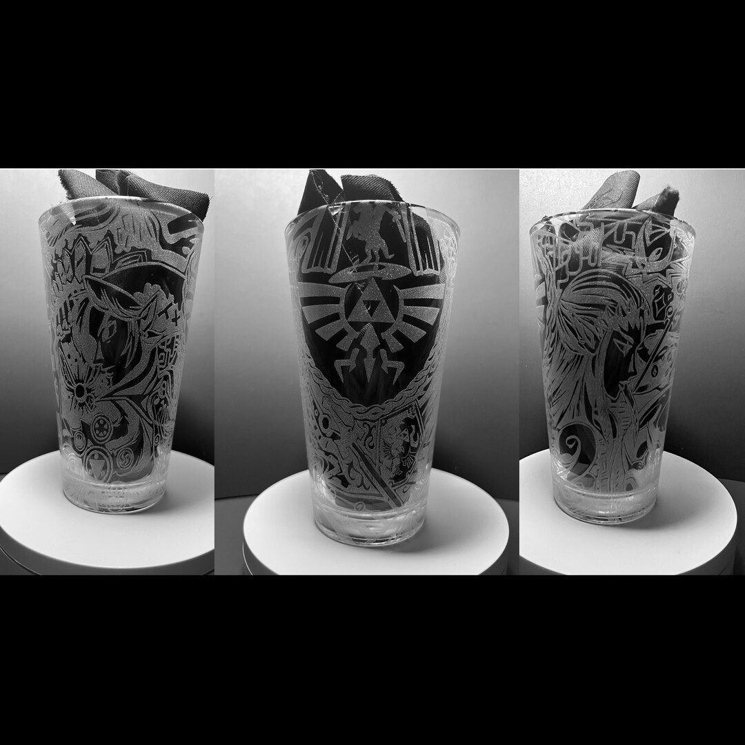 Princess and Hero Laser Engraved Pint Glass Cup Etsy