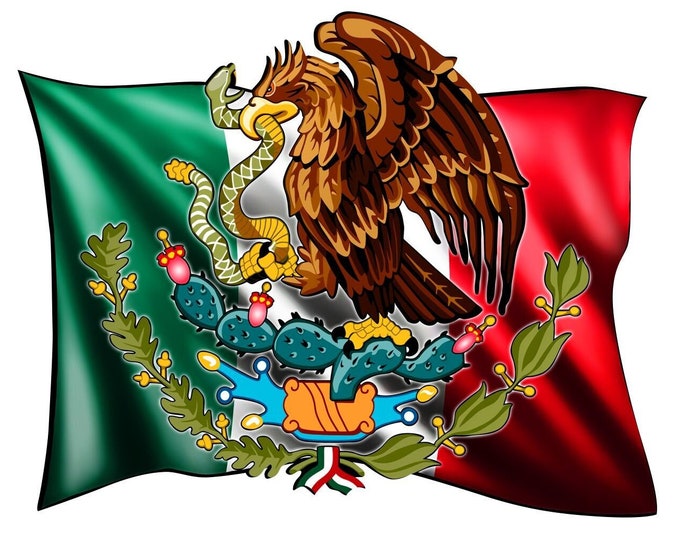 Mexico Flag decal, full color Mexico Flag, Flag car decal, Mexico Pride decal, Colorful Mexico flag window sticker, vibrant flag logo