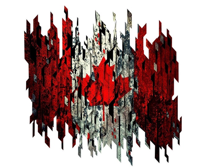 Distressed Canadian Flag decal, full color Canadian Flag, Flag car decal, Canadian Pride decal, Distressed Canada flag window sticker