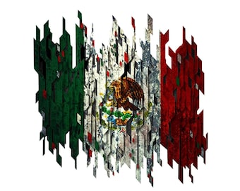 Distressed Mexico Flag decal, full color Mexico Flag, Flag car decal, Mexico Pride decal, Distressed flag window sticker, vibrant flag logo