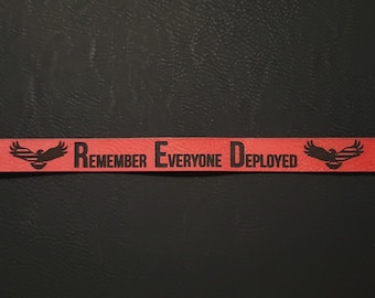Remember everyone deployed bracelet, leatherette bracelet, laser engraved gifts, laser engraved bracelet, RED Friday bracelet, USA bracelet
